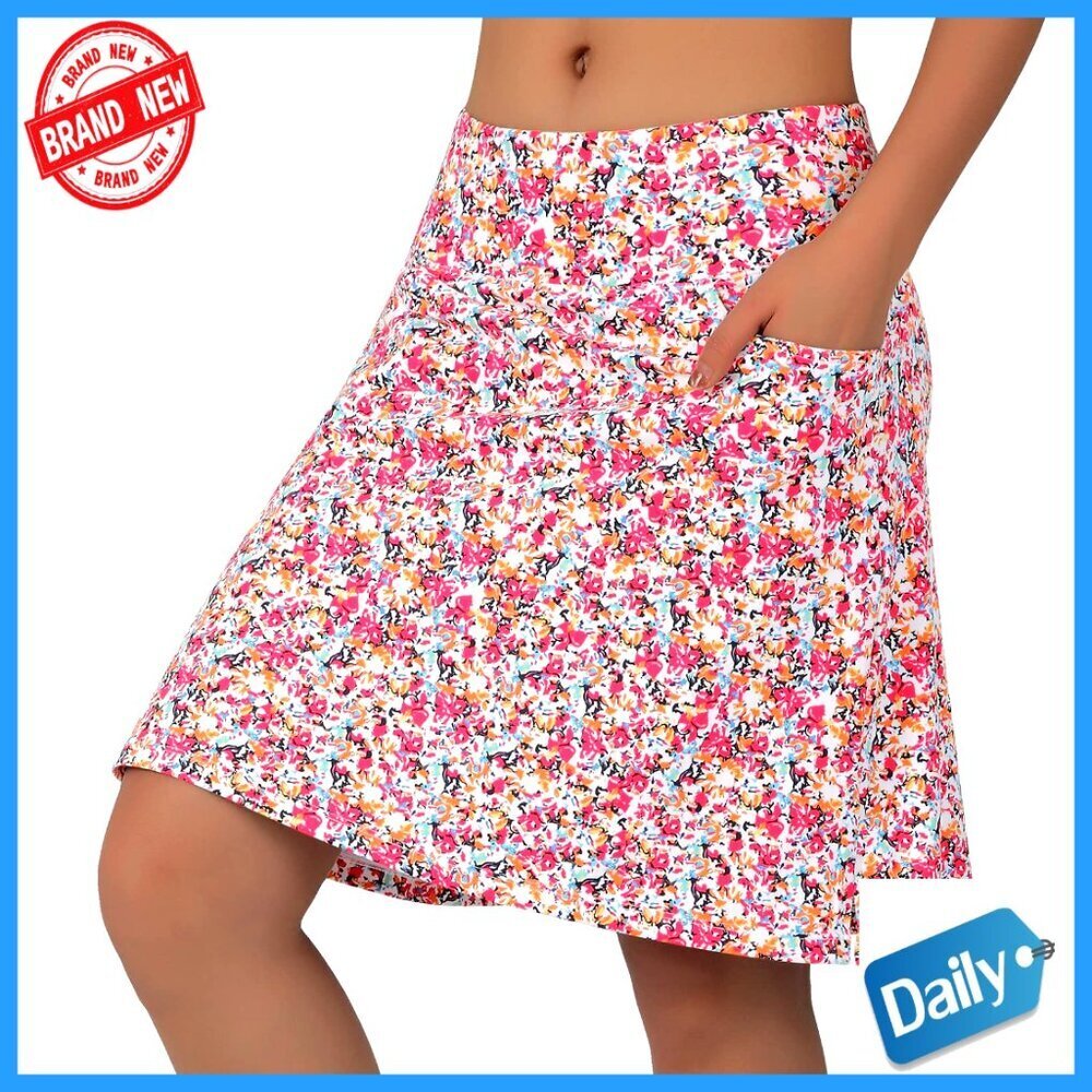 Athletic Skort with Built-in Shorts, 3 Pockets, High Rise, Knee Length